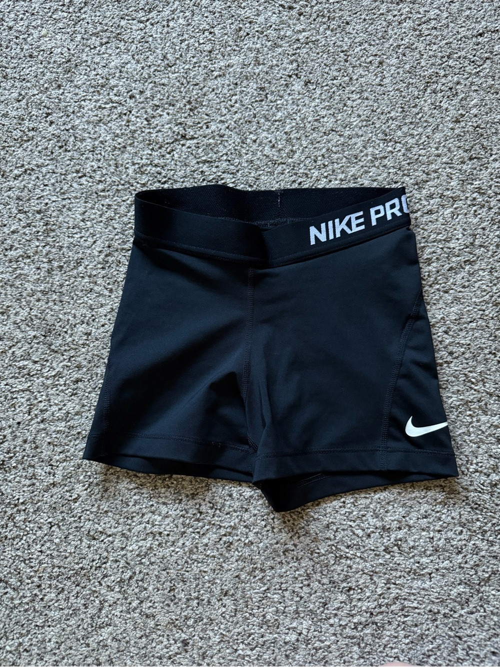 Nike Black Compression Training Shorts with White Swoosh